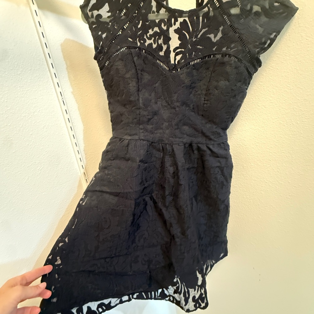 Dolce Vita Black Asymmetrical Lace Dress